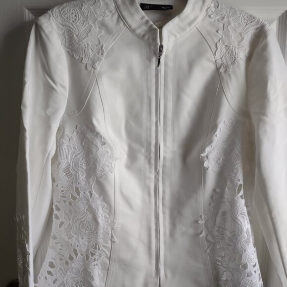 INC stretch cotton blazer with lace - WHBM jackets style - shapely - NWT - Picture 4 of 13